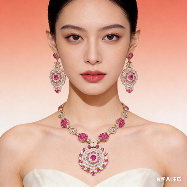 Disk Pendant CZ Jewelry Set