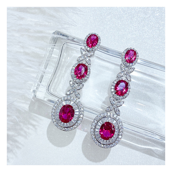 Full coverage CZ setting earrings 7060
