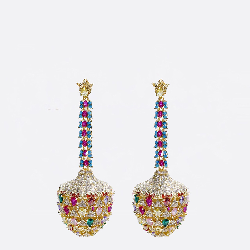 Pine Cone-Shaped Long Earrings 9293